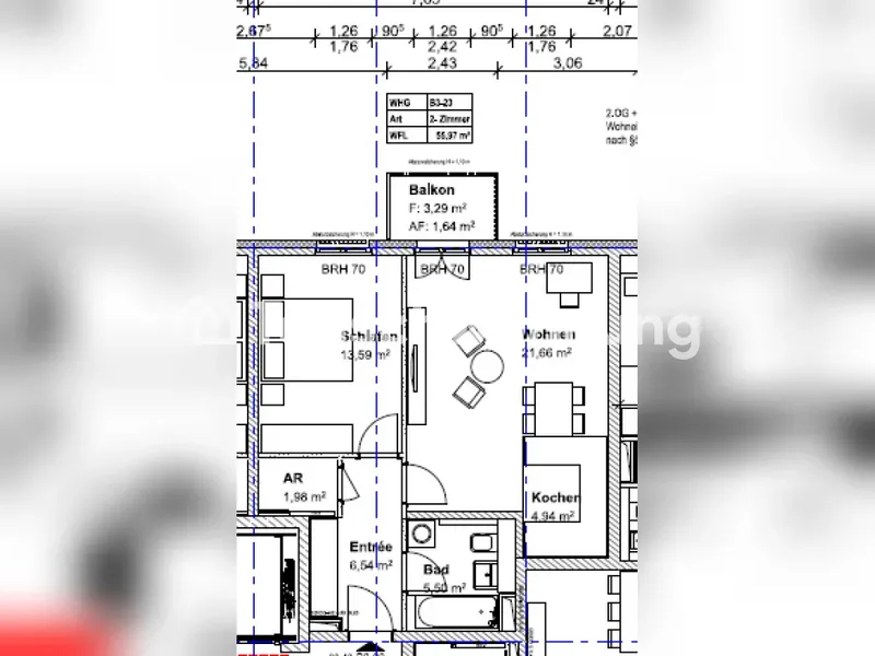 Tauschwohnung: Berlin, Mitte: 2 Zimmer Wohnunh, 56 Quadratmeter. 6. OG. — photo 1